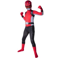 Costume Power Ranger Beast Morphers Rosso Bambini -Angels Face Negozio m1 r e red beast power ranger kids dsc4094 2