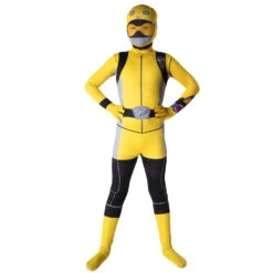 Costume Power Ranger Beast Morphers Giallo Bambini -Angels Face Negozio m1 y e yellow beast power ranger kids dsc3833 1 1