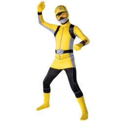 Costume Power Ranger Beast Morphers Giallo Bambini -Angels Face Negozio m1 y e yellow beast power ranger kids dsc3844 1