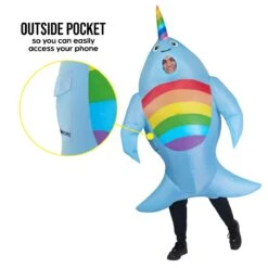 Costume Gonfiabile Da Narvalo Gigante 12 Costume Gonfiabile Da Narvalo Gigante -Angels Face Negozio mcgina narwhaal inflatable adult feature 02