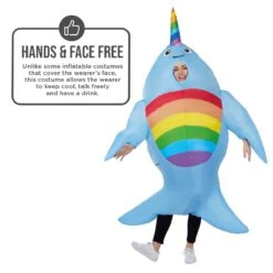 Costume Gonfiabile Da Narvalo Gigante 13 Costume Gonfiabile Da Narvalo Gigante -Angels Face Negozio mcgina narwhaal inflatable adult feature 03
