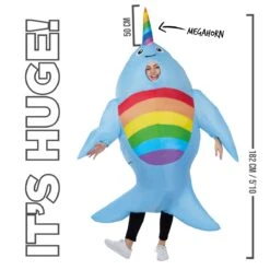 Costume Gonfiabile Da Narvalo Gigante 11 Costume Gonfiabile Da Narvalo Gigante -Angels Face Negozio mcgina narwhaal inflatable adult feature 04