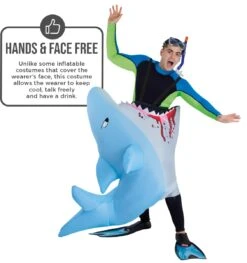 Costume Gonfiabile Da Squalo Assassino -Angels Face Negozio mcimes man eating shark adult feature 04