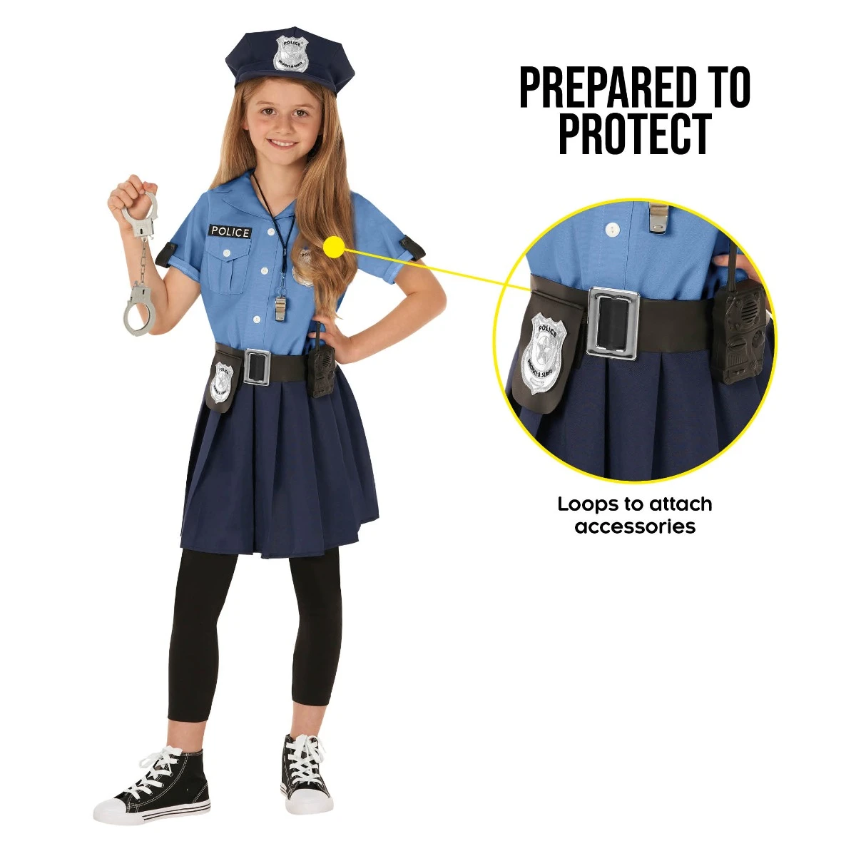 Costume Da Poliziotta Blu Per Ragazze 9 Costume Da Poliziotta Blu Per Ragazze - immagine 7