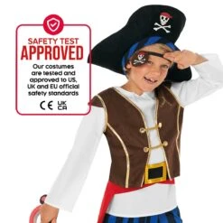 Costume Da Pirata A Strisce Blu Per Bambini -Angels Face Negozio mckbsp pirate blue kids feature4