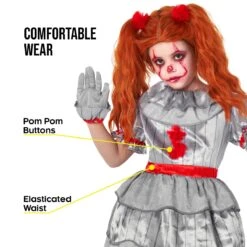 Inquietante Costume Da Clown Per Bambini 13 Inquietante Costume Da Clown Per Bambini -Angels Face Negozio mckcc creepy clown girl 07