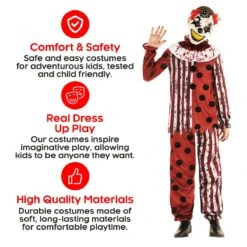 Costume Da Clown Terriente Per Bambini 15 Costume Da Clown Terriente Per Bambini -Angels Face Negozio mckchr horror clown kids 08