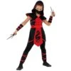 Costume Da Ninja Drago Nero E Rosso Da Ragazza -Angels Face Negozio mckddn dragon ninja kids red black 4 1