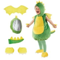 Costume Di Drago Verde Per Bambini Piccoli -Angels Face Negozio mckdhtg 01