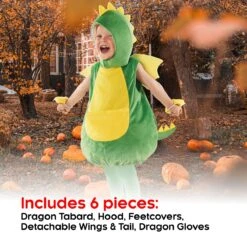 Costume Di Drago Verde Per Bambini Piccoli -Angels Face Negozio mckdhtg 02