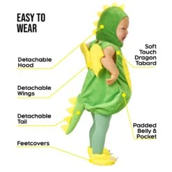 Costume Di Drago Verde Per Bambini Piccoli -Angels Face Negozio mckdhtg dragon hatchling onesie toddler 03
