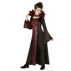 Costume Da Vampiressa Dark Rosso Per Bambini