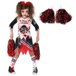 Cheerleader Di Zombi Per Bambini -Angels Face Negozio mckfl zombie fear leader kids 05