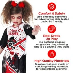 Cheerleader Di Zombi Per Bambini -Angels Face Negozio mckfl zombie fear leader kids 08