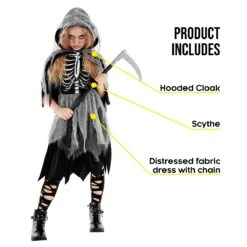 Abito Reaper Per Bambini -Angels Face Negozio mckggd grim reaper dress kids 05