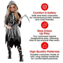 Abito Reaper Per Bambini -Angels Face Negozio mckggd grim reaper dress kids 07