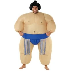 Costume Gonfiabile Da Lottatore Di Sumo Gigante Per Uomo -Angels Face Negozio mckgisbl sumo inflatable megamorph blue adult 2