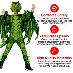 Costume Da Drago Per Bambini Verde 10 Costume Da Drago Per Bambini Verde -Angels Face Negozio mckjfdg dragon jumpsuit green kids 3 1