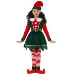 Costume Da Elfo Verde Mormora Per Bambini 22 Costume Da Elfo Verde Mormora Per Bambini -Angels Face Negozio mckmeg mistletoe elf dress kids 2