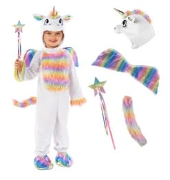 Costume Da Unicorno Arcobaleno Per Bambini 10 Costume Da Unicorno Arcobaleno Per Bambini -Angels Face Negozio mckoru rainbow unicorn onesie kids 02