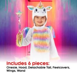 Costume Da Unicorno Arcobaleno Per Bambini 11 Costume Da Unicorno Arcobaleno Per Bambini -Angels Face Negozio mckoru rainbow unicorn onesie kids 03