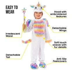 Costume Da Unicorno Arcobaleno Per Bambini 12 Costume Da Unicorno Arcobaleno Per Bambini -Angels Face Negozio mckoru rainbow unicorn onesie kids 04