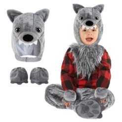 Costume Da Mannospana Per Bambini Piccoli 10 Costume Da Mannospana Per Bambini Piccoli -Angels Face Negozio mckow wherewolf cub onesie 02