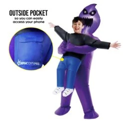 Kids Light Up Ghoul Pick Me Up Inflatable Costume 11 Kids Light Up Ghoul Pick Me Up Inflatable Costume -Angels Face Negozio mckpigh light up ghoul pick me up kids feature 2