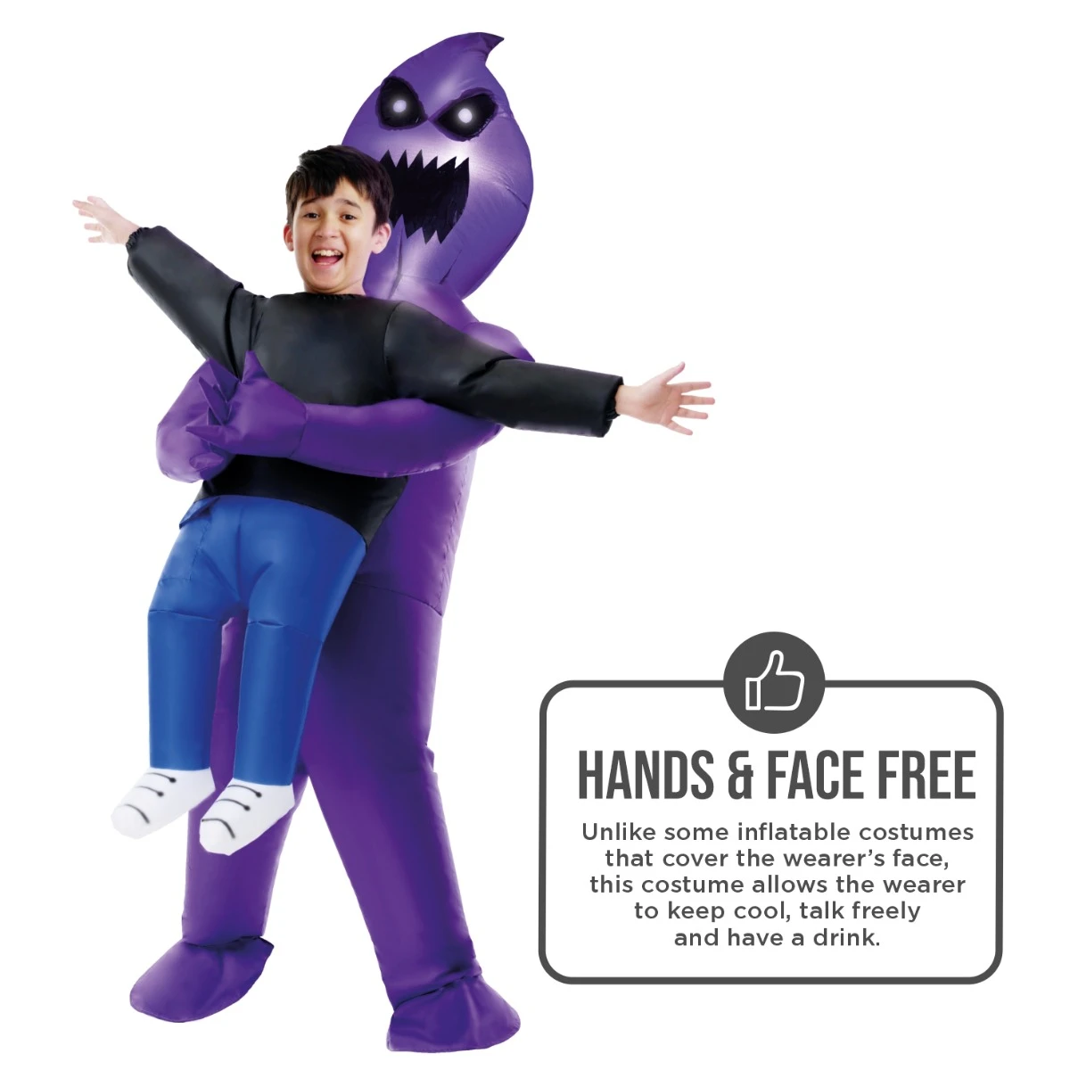 Kids Light Up Ghoul Pick Me Up Inflatable Costume 5 Kids Light Up Ghoul Pick Me Up Inflatable Costume - immagine 4