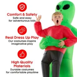 Costume Da Alieno Gonfiabile Per Bambini Rosso 15 Costume Da Alieno Gonfiabile Per Bambini Rosso -Angels Face Negozio mckpira red abductee alien pmu kids 10