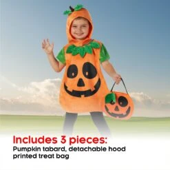 Kids Pumpkin Tabard Costume -Angels Face Negozio mckppt pumpkin tabard kids 03