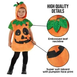 Kids Pumpkin Tabard Costume -Angels Face Negozio mckppt pumpkin tabard kids 04