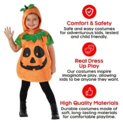 Kids Pumpkin Tabard Costume -Angels Face Negozio mckppt pumpkin tabard kids 05