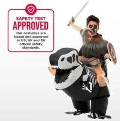Costume Gonfiabile Scheletro T-Rex Cavalcabile Bambini 11 Costume Gonfiabile Scheletro T-Rex Cavalcabile Bambini -Angels Face Negozio mckroist skeleton t rex ride on inflatable kids safety min