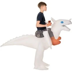 Costume Gonfiabile Drago Bianco Cavalcabile Bambino -Angels Face Negozio mckroiwd white dragon ride on kids secondary 03