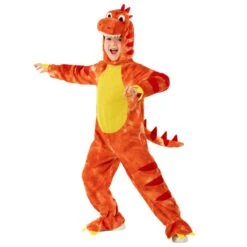 Costume Dinosauro T-Rex Arancione Bambino -Angels Face Negozio mckrp orange trex dinosaur kids amazon 03 min
