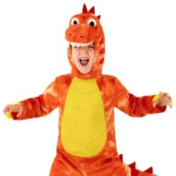 Costume Dinosauro T-Rex Arancione Bambino -Angels Face Negozio mckrp orange trex dinosaur kids amazon 09 min
