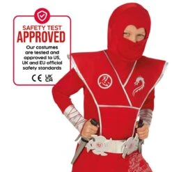 Costume Da Drago Ninja Rosso Per Bambini -Angels Face Negozio mckrsdn red silver ninja feature3