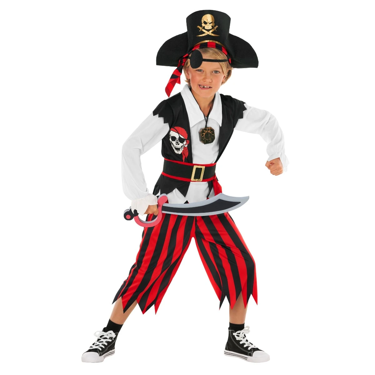 Costume Da Pirata A Righe Rosse Per Bambini 3 Costume Da Pirata A Righe Rosse Per Bambini