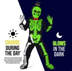 Kids Glow In The Dark Skeleton Costume -Angels Face Negozio mcksb glow skeleton kid feature glow alt min
