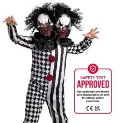 Kids Two Headed Clown Costume -Angels Face Negozio mcktcl two headed clown kids feature 3