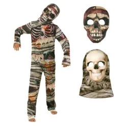 Costume Da Mummia Bifronte Per Bambino -Angels Face Negozio mcktmf two faced mummy kids 01a min