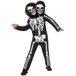 Costume Da Scheletro A Due Teste Per Bambino -Angels Face Negozio mcktsk two headed skeleton kids 02 min
