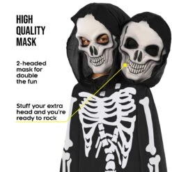 Costume Da Scheletro A Due Teste Per Bambino -Angels Face Negozio mcktsk two headed skeleton kids 05 min