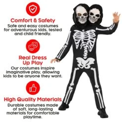 Costume Da Scheletro A Due Teste Per Bambino -Angels Face Negozio mcktsk two headed skeleton kids 06 min