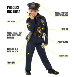 USA Police Sergeant Costume Kids -Angels Face Negozio mckupsr us police kids with radio 3