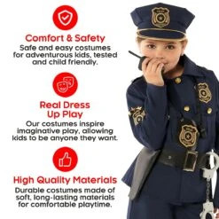 USA Police Sergeant Costume Kids -Angels Face Negozio mckupsr us police kids with radio 5