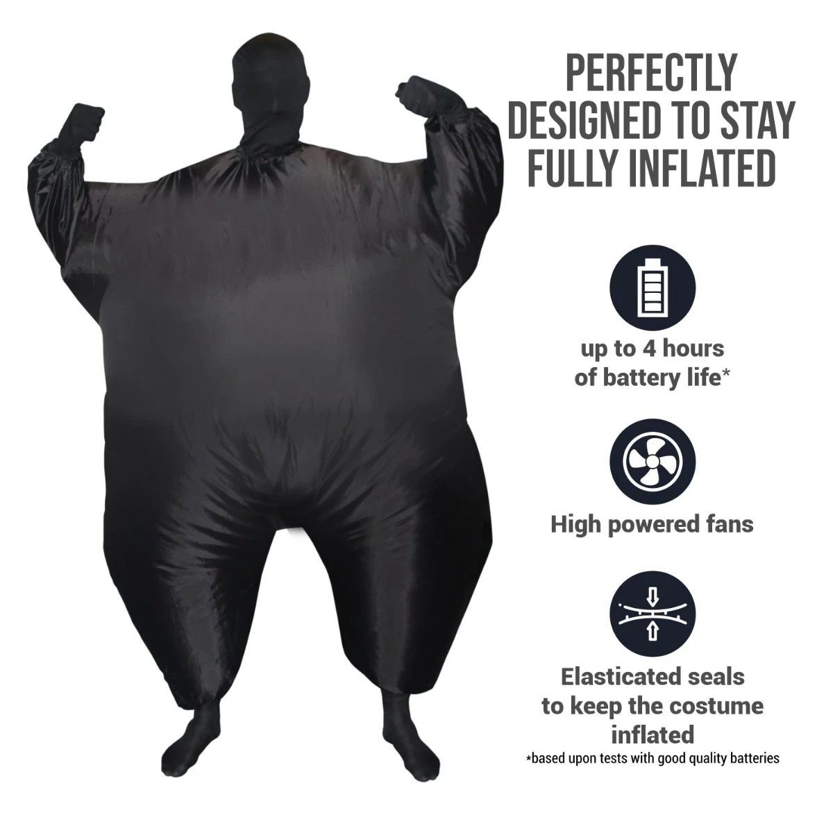 Costume Gonfiabile Nero Luminoso MegaMorph Adulto 3 Costume Gonfiabile Nero Luminoso MegaMorph Adulto - immagine 2