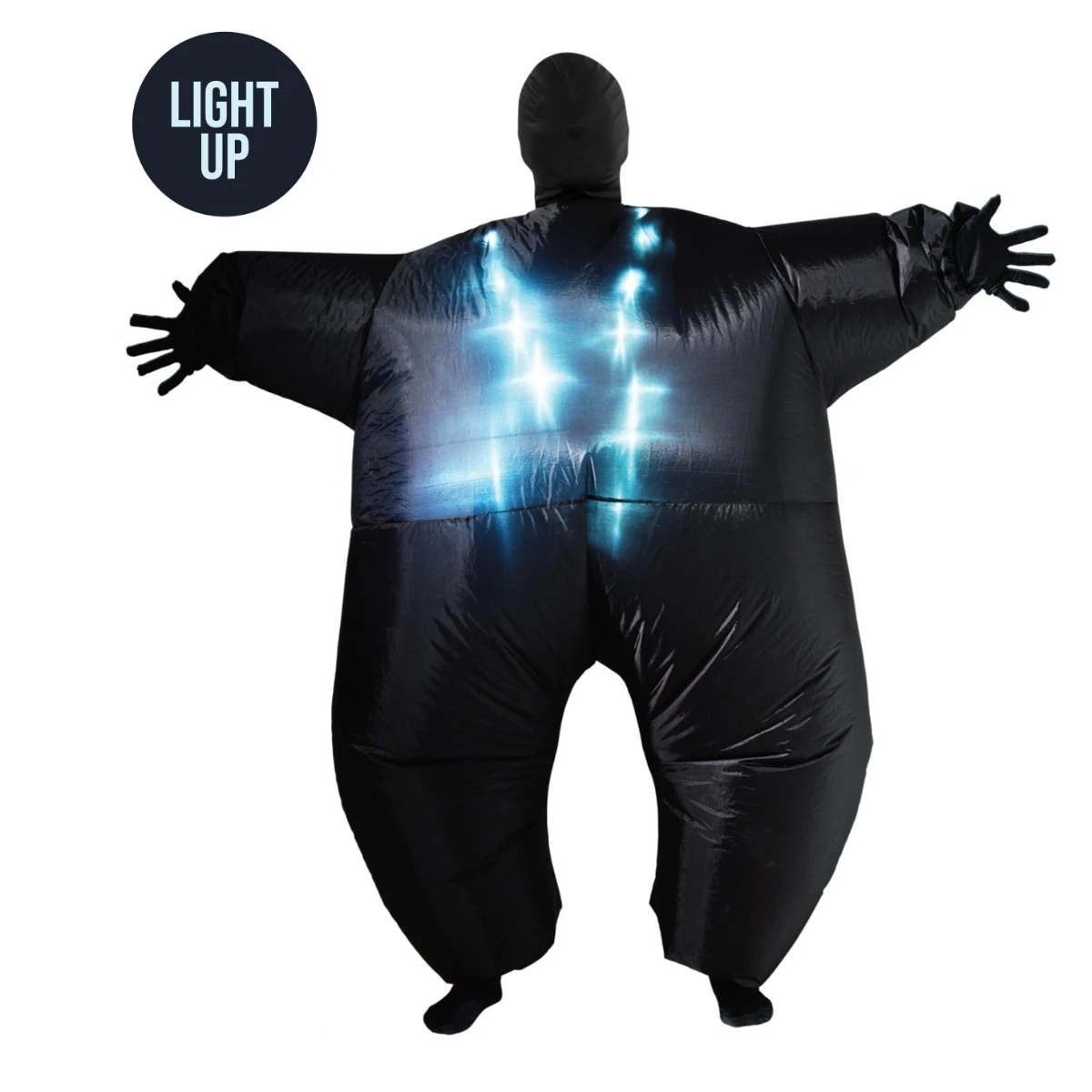 Costume Gonfiabile Nero Luminoso MegaMorph Adulto 5 Costume Gonfiabile Nero Luminoso MegaMorph Adulto - immagine 4