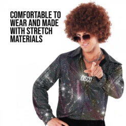 Camicia Di Costume Da Discoteca Per Uomini -Angels Face Negozio mcmdds disco shirt adult 2 1